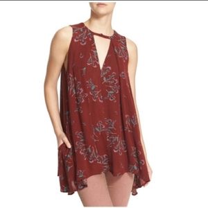 Free People Maroon Tree Swing Tunic